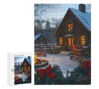Jigsaw 300 PCS for Teenagerss Christmas Cabin Jigsaw for Adults Toy Wall Decor Presents for Women Unique Gifts for Birthday And Christmas 300 PCS