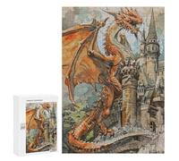 Jigsaw 300 PCS for Teenagerss Colored Sketch Dragon Jigsaw for Adults Toy Wall Decor Presents for Women Unique Gifts for Birthday And Christmas 300 PCS
