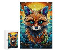 Jigsaw 300 PCS for Teenagerss Colorful Fox Portrait Jigsaw Relax Games Difficult Challenge Unique Gifts for Birthday And Christmas 300 PCS