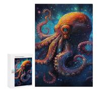 Jigsaw 300 PCS for Teenagerss Colorful Octopus Artwork -4 Jigsaw Relax Games Difficult Challenge Unique Gifts for Birthday And Christmas 300 PCS