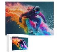 Jigsaw 300 PCS for Teenagerss Colorful Snowboarding Action Jigsaw Relax Games Difficult Challenge Unique Gifts for Birthday And Christmas 300 PCS