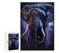 Jigsaw 300 PCS for Teenagerss Cosmic Elephant Art Print-9 Puzzles for Teenagerss Analysis And Logic Parent-child Interaction Challenging Game Toys 300 PCS