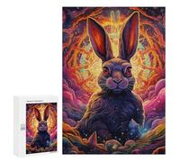 Jigsaw 300 PCS for Teenagerss Cosmic Rabbit A Digital Artwork Puzzles for Adults Relaxing Games Analysis And Logic Parent-child Interaction 300 PCS
