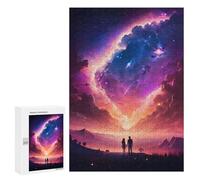 Jigsaw 300 PCS for Teenagerss Cosmos Sunset Couple Space Adult Puzzles Relaxing Games Home Decoration Unique Gifts for Birthday And Christmas 300 PCS