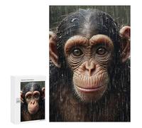 Jigsaw 300 PCS for Teenagerss Cute Wet Chimpanzee Adult Jigsaw Hands-on Game Home Decoration Unique Gifts for Birthday And Christmas 300 PCS