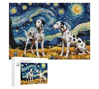 Jigsaw 300 PCS for Teenagerss Dalmatian Night Sky Painting Puzzles for Adults Relaxing Games Analysis And Logic Parent-child Interaction 300 PCS