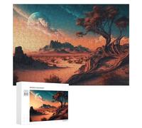 Jigsaw 300 PCS for Teenagerss Distant Planet Over Desert Landscape Jigsaw Relax Games Difficult Challenge Unique Gifts for Birthday And Christmas 300 PCS
