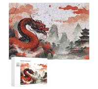 Jigsaw 300 PCS for Teenagerss Dragon in Autumn Landscape Puzzles for Adults Relaxing Games Analysis And Logic Parent-child Interaction 300 PCS
