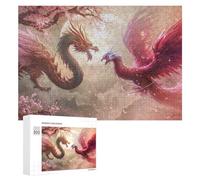 Jigsaw 300 PCS for Teenagerss Dragon Vs Phoenix Epic Battle Puzzles for Adults Relaxing Games Analysis And Logic Parent-child Interaction 300 PCS