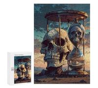 Jigsaw 300 PCS for Teenagerss Dual Skulls Sand Timer Jigsaw for Adults Toy Wall Decor Presents for Women Unique Gifts for Birthday And Christmas 300 PCS