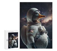 Jigsaw 300 PCS for Teenagerss Duck in Space Suit-1 Puzzles for Adults Relax Games Staycation Kill Time for Is Ideal As A Gift 300 PCS
