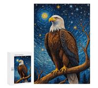 Jigsaw 300 PCS for Teenagerss Eagle Starry Night Puzzle for Adults Anti-Stress Toys Difficult Hard for Is Ideal As A Gift 300 PCS