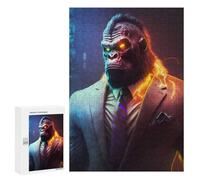 Jigsaw 300 PCS for Teenagerss Electric Gorilla in Suit Jigsaw for Adults Toy Wall Decor Presents for Women Unique Gifts for Birthday And Christmas 300 PCS