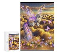 Jigsaw 300 PCS for Teenagerss Enchanted Fairy Cat in Clouds Puzzles for Teenagerss Analysis And Logic Parent-child Interaction Challenging Game Toys 300 PCS