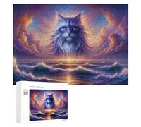 Jigsaw 300 PCS for Teenagerss Enchanted Ocean Cat Jigsaw Relax Games Difficult Challenge Unique Gifts for Birthday And Christmas 300 PCS