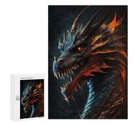 Jigsaw 300 PCS for Teenagerss Evil Dragon Puzzles for Adults Relax Games Staycation Kill Time for Is Ideal As A Gift 300 PCS