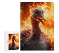 Jigsaw 300 PCS for Teenagerss Evil Goose Fire Flames Jigsaw for Adults Toy Wall Decor Presents for Women Unique Gifts for Birthday And Christmas 300 PCS