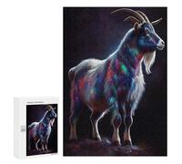 Jigsaw 300 PCS for Teenagerss Farm Goat Oil Paint Jigsaw Puzzle Family Games Pattern Assembly Unique Gifts for Birthday And Christmas 300 PCS