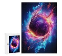 Jigsaw 300 PCS for Teenagerss Flame Engulfs Cricket Ball Adult Jigsaw Hands-on Game Home Decoration Unique Gifts for Birthday And Christmas 300 PCS