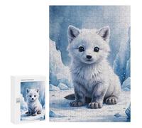 Jigsaw 300 PCS for Teenagerss FOX Cub Watercolor Jigsaw Puzzle Family Games Pattern Assembly Unique Gifts for Birthday And Christmas 300 PCS