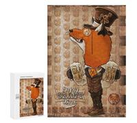 Jigsaw 300 PCS for Teenagerss Fox Enjoy Craft Beer Jigsaw for Adults Toy Wall Decor Presents for Women Unique Gifts for Birthday And Christmas 300 PCS