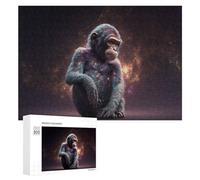 Jigsaw 300 PCS for Teenagerss Galactic Chimpanzee Cosmic Portrait Puzzles for Adults Relaxing Games Analysis And Logic Parent-child Interaction 300 PCS