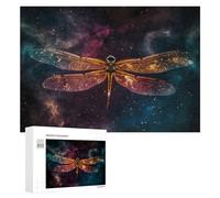Jigsaw 300 PCS for Teenagerss Galactic Dragonfly Cosmic Wonder Jigsaw Relax Games Difficult Challenge Unique Gifts for Birthday And Christmas 300 PCS