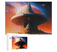 Jigsaw 300 PCS for Teenagerss Galactic Fantasy Floating Temple Jigsaw Relax Games Difficult Challenge Unique Gifts for Birthday And Christmas 300 PCS