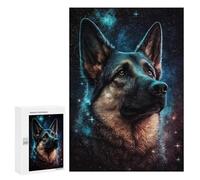 Jigsaw 300 PCS for Teenagerss Galactic German Shepherd Art Print -6 Puzzles for Teenagerss Analysis And Logic Parent-child Interaction Challenging Game Toys 300 PCS