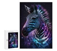 Jigsaw 300 PCS for Teenagerss Galactic Zebra Art Print -3 Puzzles for Teenagerss Analysis And Logic Parent-child Interaction Challenging Game Toys 300 PCS