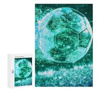 Jigsaw 300 PCS for Teenagerss Glowing Soccer Ball Jigsaw Relax Games Difficult Challenge Unique Gifts for Birthday And Christmas 300 PCS