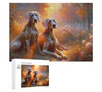 Jigsaw 300 PCS for Teenagerss Golden Dogs in Autumn Forest Jigsaw Relax Games Difficult Challenge Unique Gifts for Birthday And Christmas 300 PCS