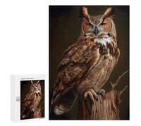 Jigsaw 300 PCS for Teenagerss Great Horned Owl Jigsaw Puzzle Family Games Pattern Assembly Unique Gifts for Birthday And Christmas 300 PCS