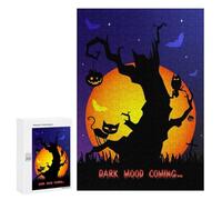 Jigsaw 300 PCS for Teenagerss Halloween Scary Tree Owl Jigsaw Puzzle Family Games Pattern Assembly Unique Gifts for Birthday And Christmas 300 PCS