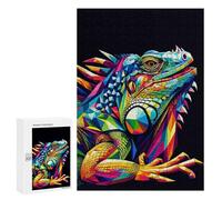 Jigsaw 300 PCS for Teenagerss Iguana Wpap Pop Art Jigsaw Puzzle Family Games Pattern Assembly Unique Gifts for Birthday And Christmas 300 PCS