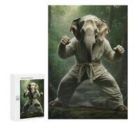 Jigsaw 300 PCS for Teenagerss Karate Elephant Puzzles for Adults Relax Games Staycation Kill Time for Is Ideal As A Gift 300 PCS