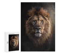 Jigsaw 300 PCS for Teenagerss Lion Dark Mist Portrait Puzzles for Adults Relax Games Staycation Kill Time for Is Ideal As A Gift 300 PCS