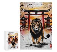 Jigsaw 300 PCS for Teenagerss Lion Japan Painting Puzzles for Adults Relax Games Staycation Kill Time for Is Ideal As A Gift 300 PCS