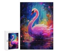 Jigsaw 300 PCS for Teenagerss Magical Swan Reflection Jigsaw Relax Games Difficult Challenge Unique Gifts for Birthday And Christmas 300 PCS