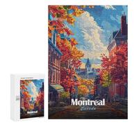 Jigsaw 300 PCS for Teenagerss Montreal Canada Autumn Cityscape Jigsaw Puzzle Family Games Pattern Assembly Unique Gifts for Birthday And Christmas 300 PCS