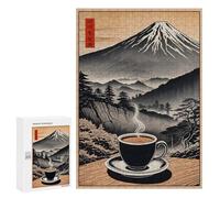 Jigsaw 300 PCS for Teenagerss Mount Fuji Coffee Japanese Adult Jigsaw Hands-on Game Home Decoration Unique Gifts for Birthday And Christmas 300 PCS