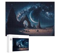Jigsaw 300 PCS for Teenagerss Mystical Desert Under Celestial Moon Puzzles for Adults Relaxing Games Analysis And Logic Parent-child Interaction 300 PCS