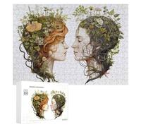 Jigsaw 300 PCS for Teenagerss Nature's Harmony Floral Faces Jigsaw Relax Games Difficult Challenge Unique Gifts for Birthday And Christmas 300 PCS