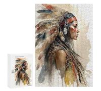 Jigsaw 300 PCS for Teenagerss Oil Painting Indian Woman Jigsaw Puzzle Family Games Pattern Assembly Unique Gifts for Birthday And Christmas 300 PCS