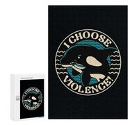 Jigsaw 300 PCS for Teenagerss Orca I Choose Violence Jigsaw Puzzle Family Games Pattern Assembly Unique Gifts for Birthday And Christmas 300 PCS