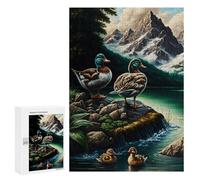 Jigsaw 300 PCS for Teenagerss Painting Mountain Duck Jigsaw for Adults Toy Wall Decor Presents for Women Unique Gifts for Birthday And Christmas 300 PCS