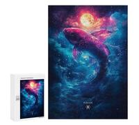 Jigsaw 300 PCS for Teenagerss Pisces Zodiac Fish Jigsaw Puzzle Family Games Pattern Assembly Unique Gifts for Birthday And Christmas 300 PCS