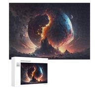 Jigsaw 300 PCS for Teenagerss Planetary Collision A Fiery Apocalypse Puzzles for Adults Relaxing Games Analysis And Logic Parent-child Interaction 300 PCS
