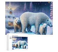 Jigsaw 300 PCS for Teenagerss Polar Bears in Winter Wonderland Jigsaw Relax Games Difficult Challenge Unique Gifts for Birthday And Christmas 300 PCS