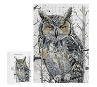 Jigsaw 300 PCS for Teenagerss Portrait Owl Paint Puzzles for Adults Relax Games Staycation Kill Time for Is Ideal As A Gift 300 PCS